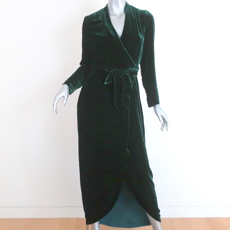 L'Agence Wrap Dress Reliah Forest Green ...